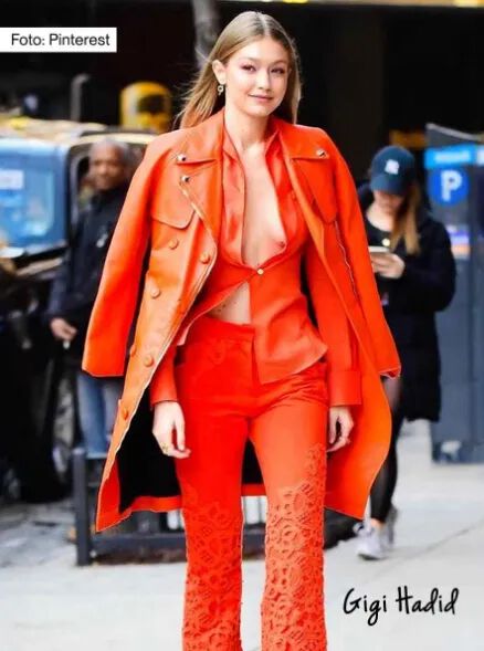 gaban de cuero naranja en tendencia